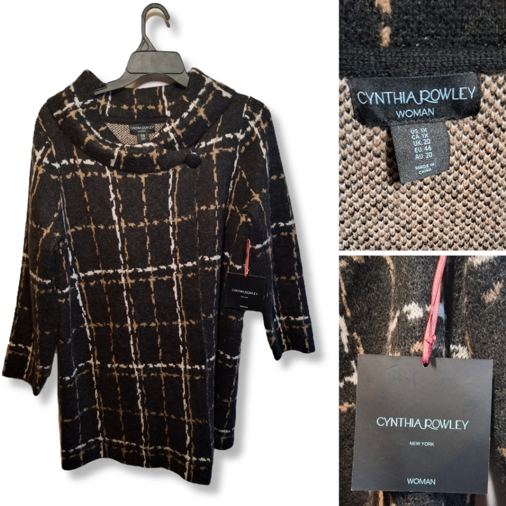 Cynthia Rowley New York Sweater Shawl Jacket | New w/ Tag | Wool Blend | Size 1X